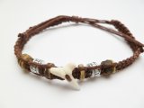 Shark Tooth w/ Brown Adjustable Cord Bracelet